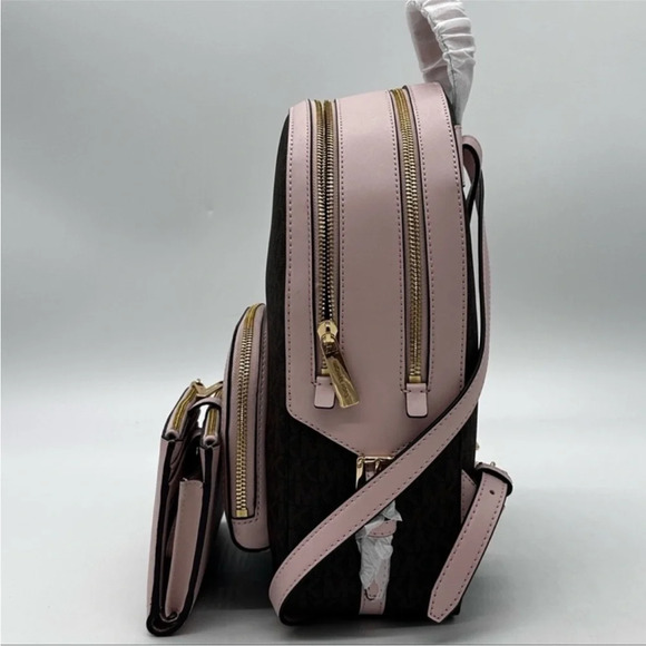 Michael Kors Medium Jaycee Zip Packet Backpack & Double Zip Wallet Wristlet - Picture 5 of 15